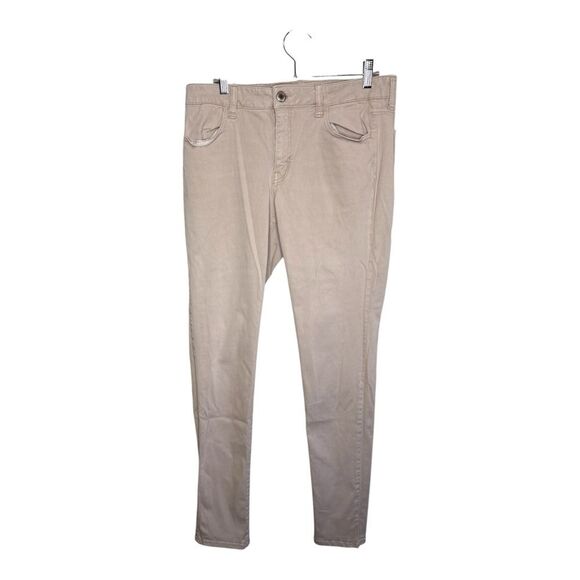 American Eagle Jegging Khaki Jeans Skinny Fit Stretch Tall Size 14 X long - Picture 1 of 7